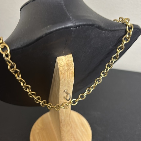 Gold Tone Pendant Long Chain Necklace Dog Tag Inspirational Words - Picture 5 of 8